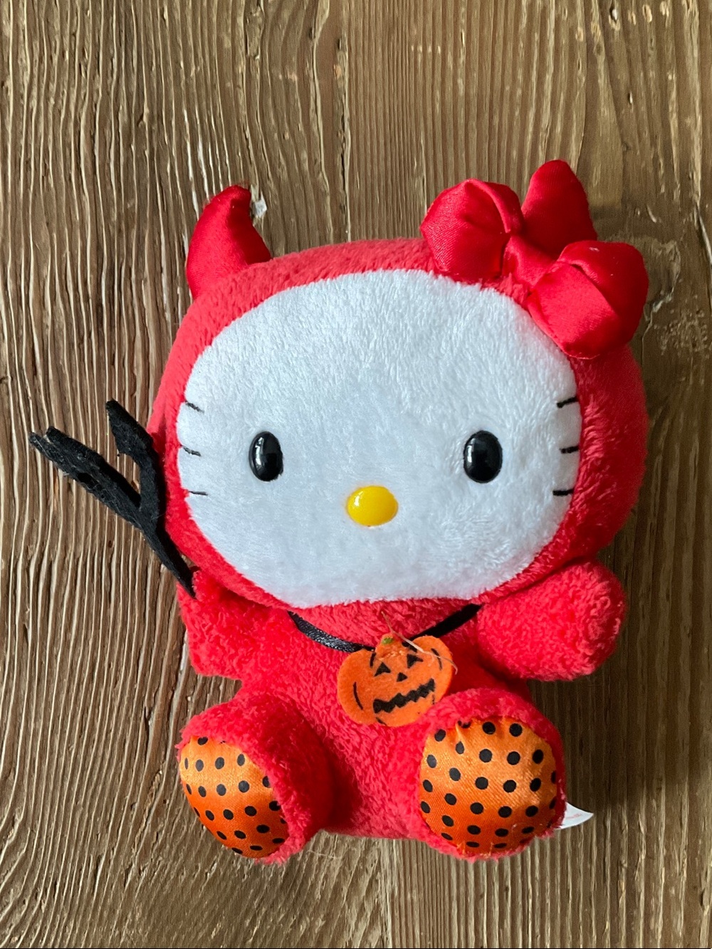 TY Hello Kitty Beanie Baby in red devil costume